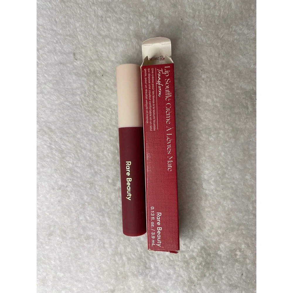 Rare Beauty Lip Souffle Matte Lip Cream Transform Deep Wine Red 0.13oz